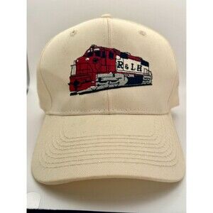 White Otto Cap R & LH Train Vintage Style Embroidered Red Black Logo